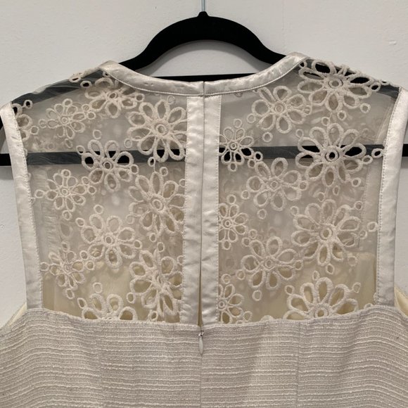 Pink Martini Cream Floral Lace Mesh Skater Dress - Picture 9 of 11